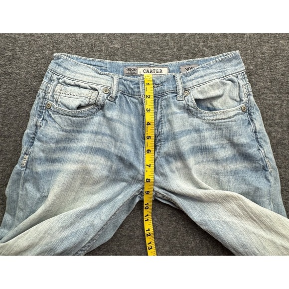 BKE Buckle Carter Straight Mens 30S 30X30 Thick Stitch Stretch Blue Denim Jeans - Picture 5 of 16